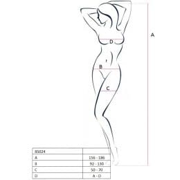 PASSION - WOMAN BS024 WHITE BODYSTOCKING ONE SIZE 2